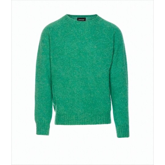 HOWLIN Other - HOWLIN Vibrant Green Wool Sweater With Classic Crew Neckline